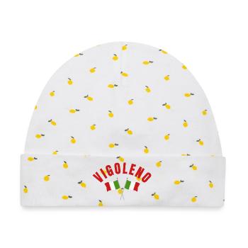 Vigoleno kreuzte italienische Flaggen - Baby Premium Organic Mütze - Weiß/Zitronengelb - Vorne