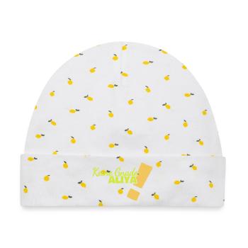 Aliya - Baby Premium Organic Mütze - Weiß/Zitronengelb - Vorne