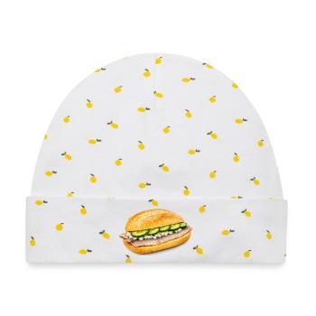 Matjes Brötchen - Baby Premium Organic Mütze - Weiß/Zitronengelb - Vorne