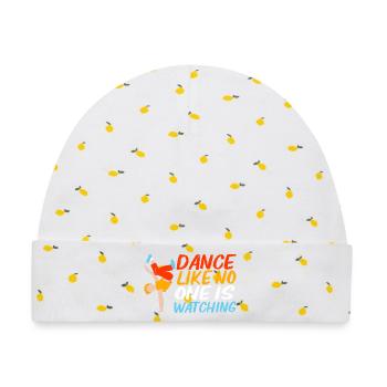 Breakdance - Baby Premium Organic Mütze - Weiß/Zitronengelb - Vorne