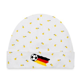 Deutschland Fußball Flaggenkunst - Baby Premium Organic Mütze - Weiß/Zitronengelb - Vorne