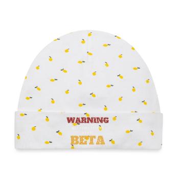 Warning Talks About Beta - Baby Premium Organic Mütze - Weiß/Zitronengelb - Vorne