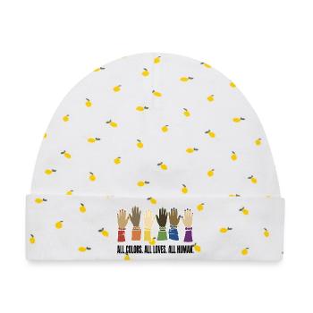 ALL COLORS. ALL LOVES. ALL HUMAN. - Baby Premium Organic Mütze - Weiß/Zitronengelb - Vorne