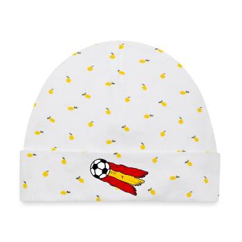 Die spanischen Fans - Baby Premium Organic Mütze - Weiß/Zitronengelb - Vorne