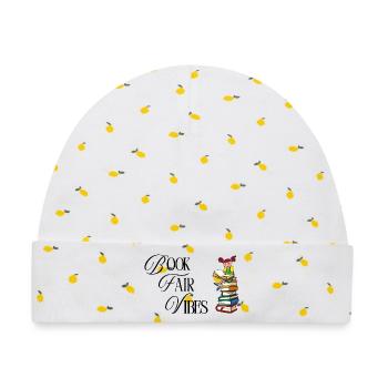 Nur Buchmesse-Vibes - Baby Premium Organic Mütze - Weiß/Zitronengelb - Vorne