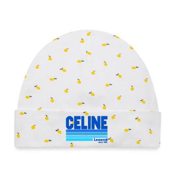 Légend Céline bleu - Baby Premium Organic Mütze - Weiß/Zitronengelb - Vorne