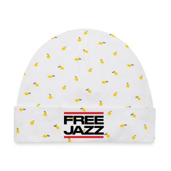 Free Jazz fettes Logo - Baby Premium Organic Mütze - Weiß/Zitronengelb - Vorne