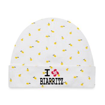 ich liebe Biarritz - lauburu - Baby Premium Organic Mütze - Weiß/Zitronengelb - Vorne