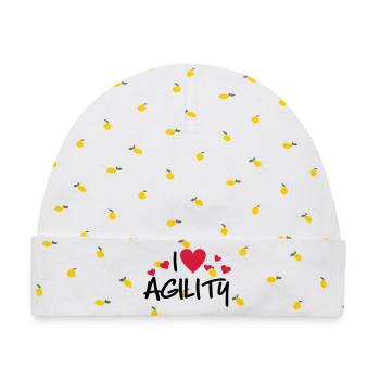 agility - Baby Premium Organic Mütze - Weiß/Zitronengelb - Vorne