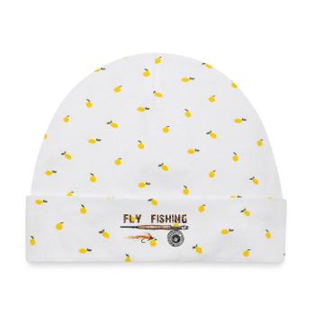Fly fishing - Baby Premium Organic Mütze - Weiß/Zitronengelb - Vorne