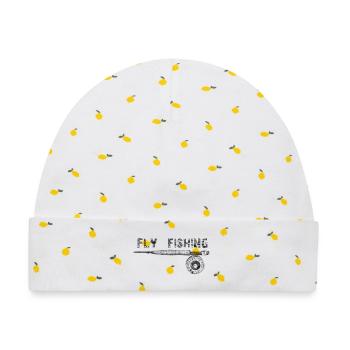 Fly fishing - Baby Premium Organic Mütze - Weiß/Zitronengelb - Vorne