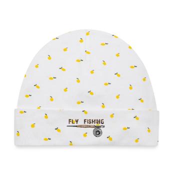 Fly fishing - Baby Premium Organic Mütze - Weiß/Zitronengelb - Vorne