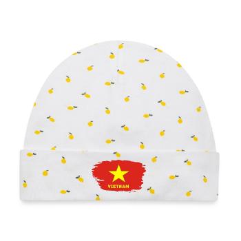 Vietnam Flagge / Geschenk Hanoi Asien Südostasien - Baby Premium Organic Mütze - Weiß/Zitronengelb - Vorne