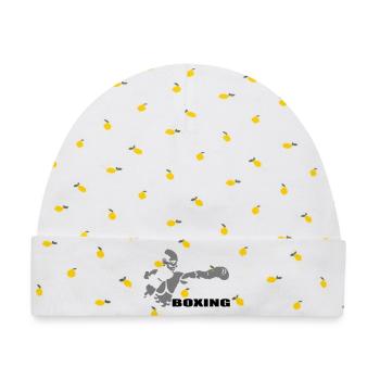 Boxing - Baby Premium Organic Mütze - Weiß/Zitronengelb - Vorne