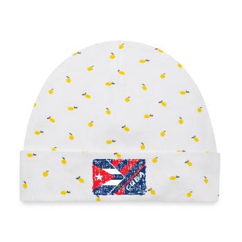 Kuba Flaggen Design / Geschenk Nordamerika - Baby Premium Organic Mütze - Weiß/Zitronengelb - Vorne