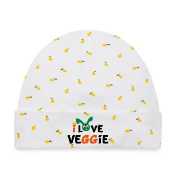 vegetarier - Baby Premium Organic Mütze - Weiß/Zitronengelb - Vorne