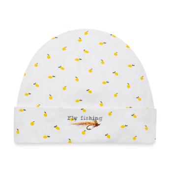 Fly fishing - Baby Premium Organic Mütze - Weiß/Zitronengelb - Vorne