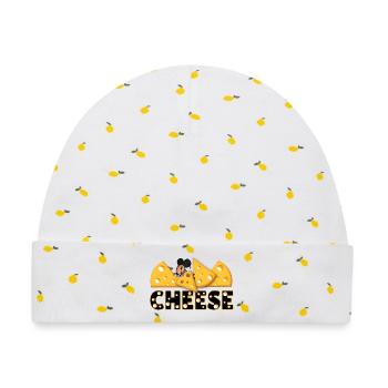 Cheese - Baby Premium Organic Mütze - Weiß/Zitronengelb - Vorne