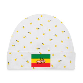 REGGAE FLAGGE - RASTA LION - JAH RASTAFARI - Baby Premium Organic Mütze - Weiß/Zitronengelb - Vorne