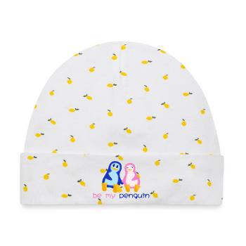 Be my penguin - Baby Premium Organic Mütze - Weiß/Zitronengelb - Vorne