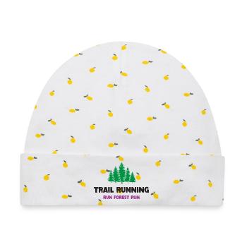 Trailrunning - Run Forest Run - Baby Premium Organic Mütze - Weiß/Zitronengelb - Vorne