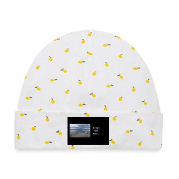 Streetwear fühlt sich an wie Regen - Baby Premium Organic Mütze - Weiß/Zitronengelb - Vorne