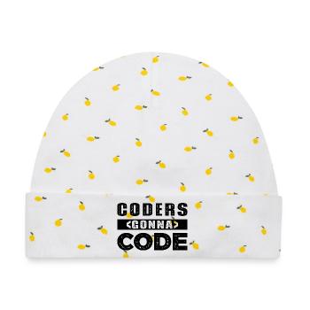 Coders Gonna Code - Baby Premium Organic Mütze - Weiß/Zitronengelb - Vorne