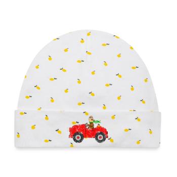 Auto mit Fahrer - Baby Premium Organic Mütze - Weiß/Zitronengelb - Vorne