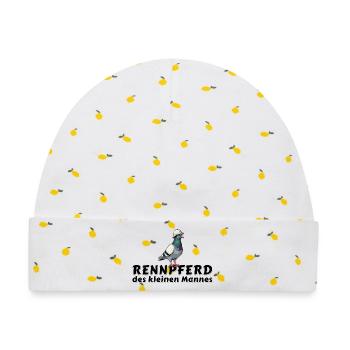 Tauben Shirt Tasse Hoodie Bergmann Rennpferd - Baby Premium Organic Mütze - Weiß/Zitronengelb - Vorne