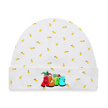 Kunterbunter Jester Schriftzug Köln Karneval - Baby Premium Organic Mütze - Weiß/Zitronengelb - Vorne