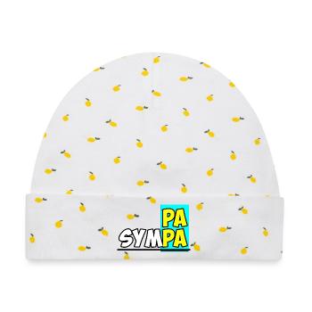 Netter Papa - Baby Premium Organic Mütze - Weiß/Zitronengelb - Vorne