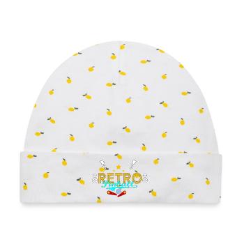 Retro-Flipper - Baby Premium Organic Mütze - Weiß/Zitronengelb - Vorne