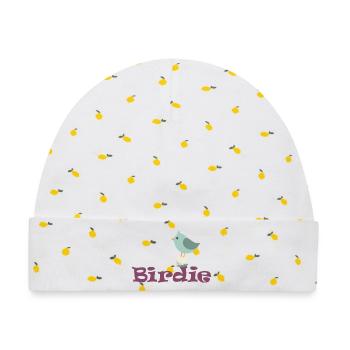 Golf-Birdie - Baby Premium Organic Mütze - Weiß/Zitronengelb - Vorne