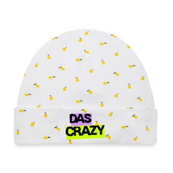 Das Crazy - Design mit Neon-Farben - Baby Premium Organic Mütze - Weiß/Zitronengelb - Vorne