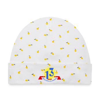 Logo 13 Bouches-du-Rhône - Baby Premium Organic Mütze - Weiß/Zitronengelb - Vorne