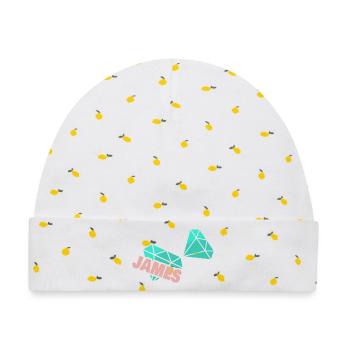 James - Baby Premium Organic Mütze - Weiß/Zitronengelb - Vorne