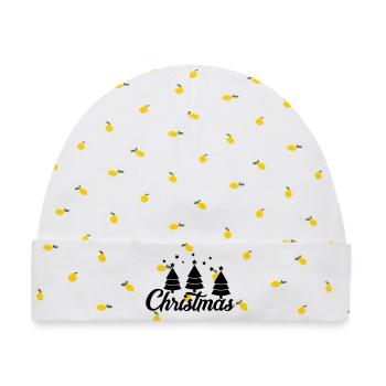 Christmas - Baby Premium Organic Mütze - Weiß/Zitronengelb - Vorne