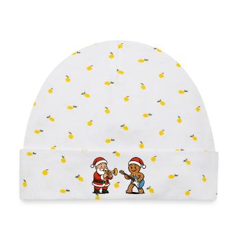 Weihnachtsmusik-Duett Santa Musiker - Baby Premium Organic Mütze - Weiß/Zitronengelb - Vorne