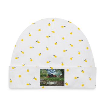 Narrow Gauge Storm - Baby Premium Organic Mütze - Weiß/Zitronengelb - Vorne