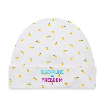Disziplin Gleich Freiheit Pixelkunst - Baby Premium Organic Mütze - Weiß/Zitronengelb - Vorne