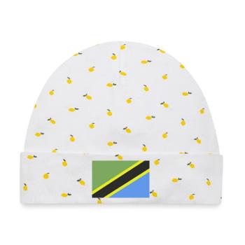 Tansania-Flagge - Baby Premium Organic Mütze - Weiß/Zitronengelb - Vorne