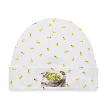 Salat mit Pinienkernen - Baby Premium Organic Mütze - Weiß/Zitronengelb - Vorne