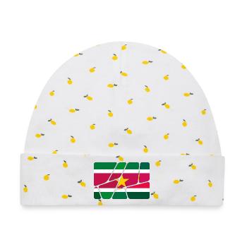 Flagge Suriname - Baby Premium Organic Mütze - Weiß/Zitronengelb - Vorne