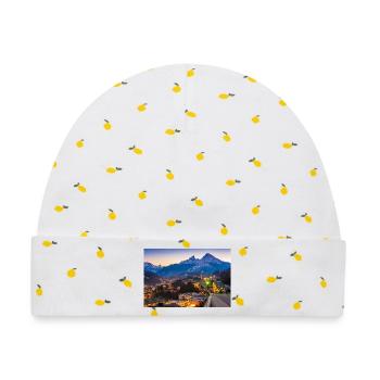 Berchtesgaden mit Watzmann - Baby Premium Organic Mütze - Weiß/Zitronengelb - Vorne