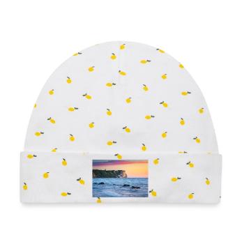 Sonnenaufgang am Kap Arkona - Baby Premium Organic Mütze - Weiß/Zitronengelb - Vorne