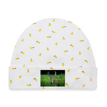 Majestätischer Damhirsch im Grün - Baby Premium Organic Mütze - Weiß/Zitronengelb - Vorne
