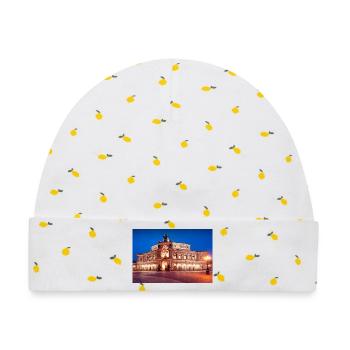 Dresdner Semperoper im Abendlicht - Baby Premium Organic Mütze - Weiß/Zitronengelb - Vorne