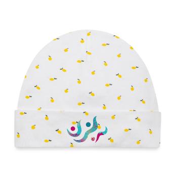 yoga-design_22 - Baby Premium Organic Mütze - Weiß/Zitronengelb - Vorne