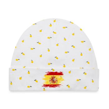 Spanien Flagge used - Baby Premium Organic Mütze - Weiß/Zitronengelb - Vorne