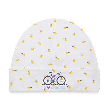 I Love Gravel Fahrrad - Baby Premium Organic Mütze - Weiß/Zitronengelb - Vorne